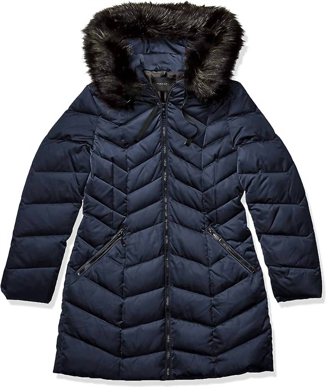 T Tahari - GWEN CHEVRON PUFFER COAT