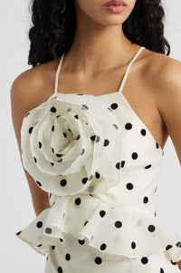 Lucy Paris - Remy Polka Dot Rosette Ruffle Minidress