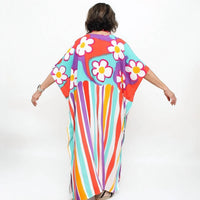 Sylca Designs - All the Flowers Bright Colored Kaftan Dress