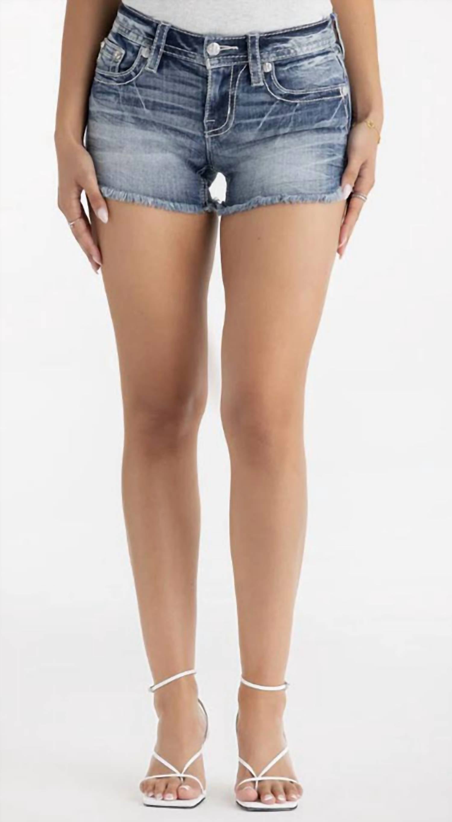 Miss Me Women's Mid-rise Stars Align Short in medium vintage - women's shorts