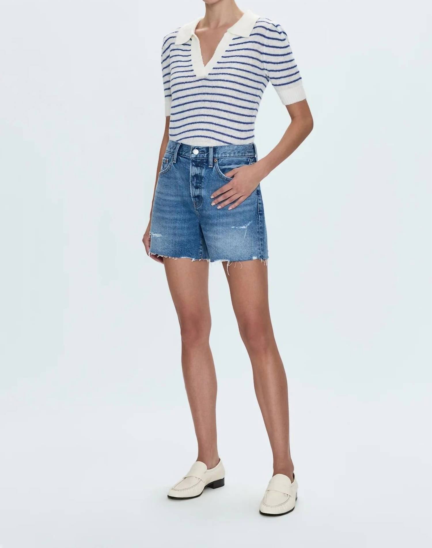 PISTOLA Andie High Rise Vintage Cut Off Short in thesis distressed - women's shorts - alternate view