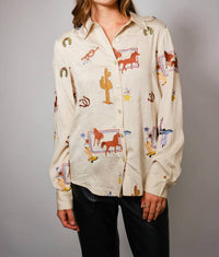 Blue B - She's Western Embroidered Shirt