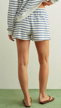 Miou Muse - Striped Terry Top And Shorts Set