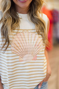 Queen Of Sparkles - Tracy Seaside Glow Shell Tank Top