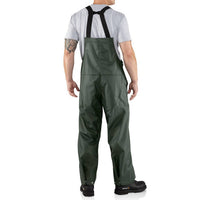 carhartt Pvc Rain Bib Overalls in green - women's jeans - detail view