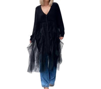 Madonna & Co. - Tulle Trim Sweater Dress