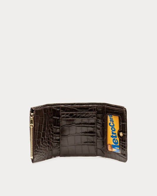 Frances Valentine - Women's Perfect Embossed Croc Leather Wallet