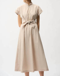Joseph Ribkoff - Zip Up Tie Waist Midi Fit And Flare Dress