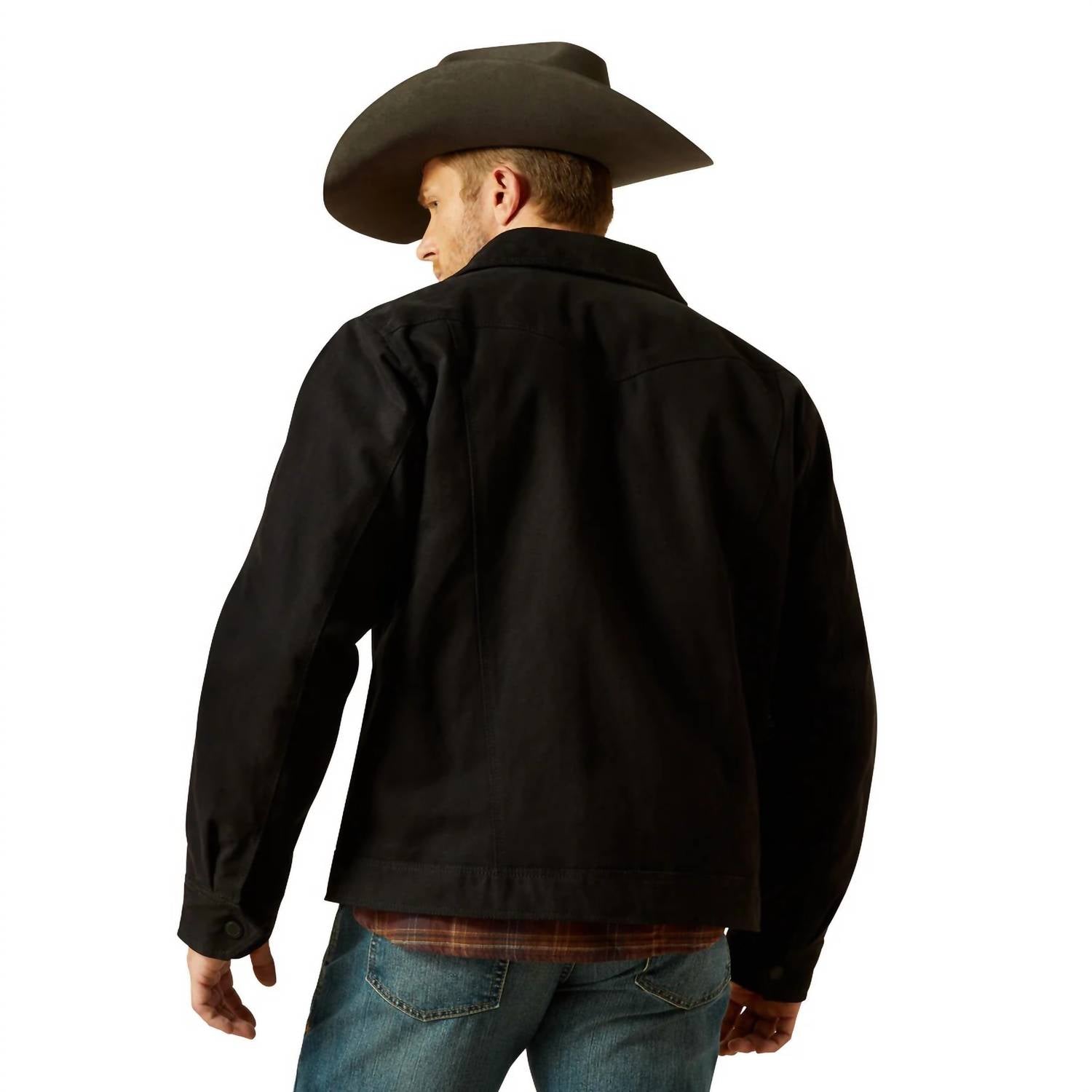 ARIAT Canvas Rancher Jacket in black - men's jacket - detail view