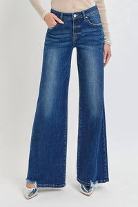RISEN Mid Rise Wide Leg Jeans - women's jeans - alternate view