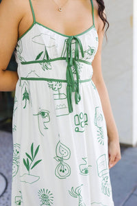 Blu Pepper - Drawn To You Line Print Midi Dress