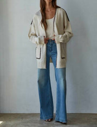 By Together - Lotte Contrast Stitch Cardigan