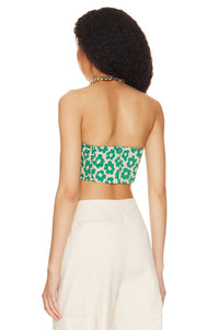 for Love & Lemons Cooper Crop Top in green - women's shirt - detail view