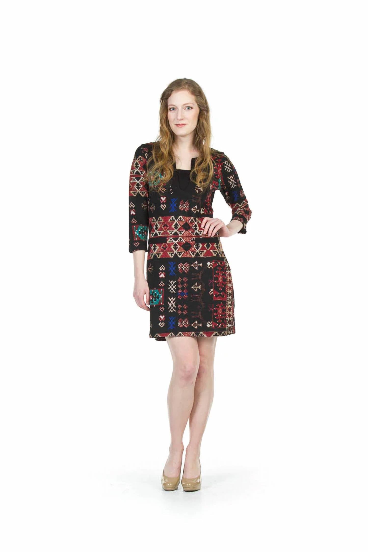 Papillon - Aztec Print 3/4 Sleeve Dress
