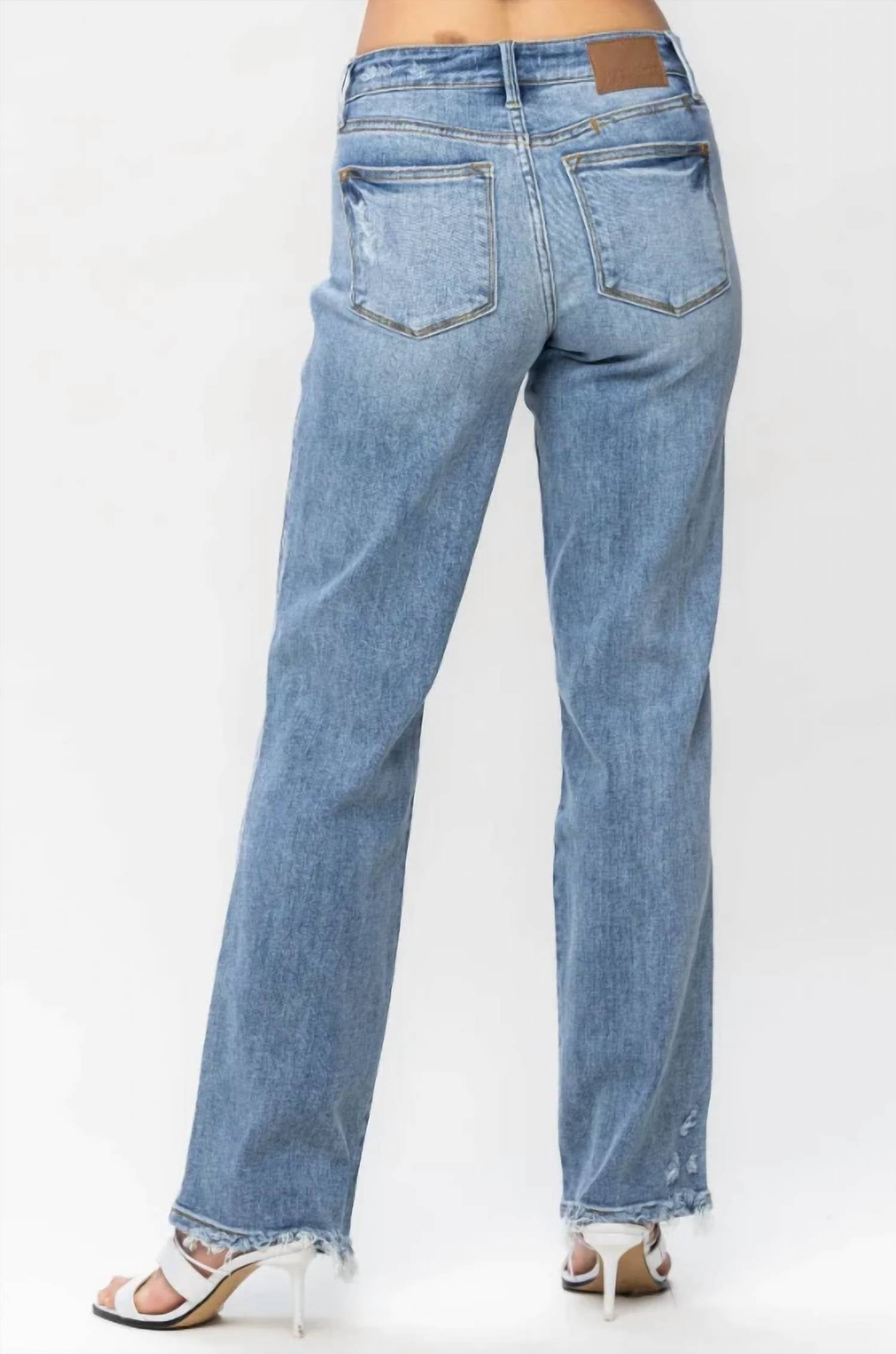 Judy Blue - Women's Mid Rise Cell Phone Pocket Dad Jeans