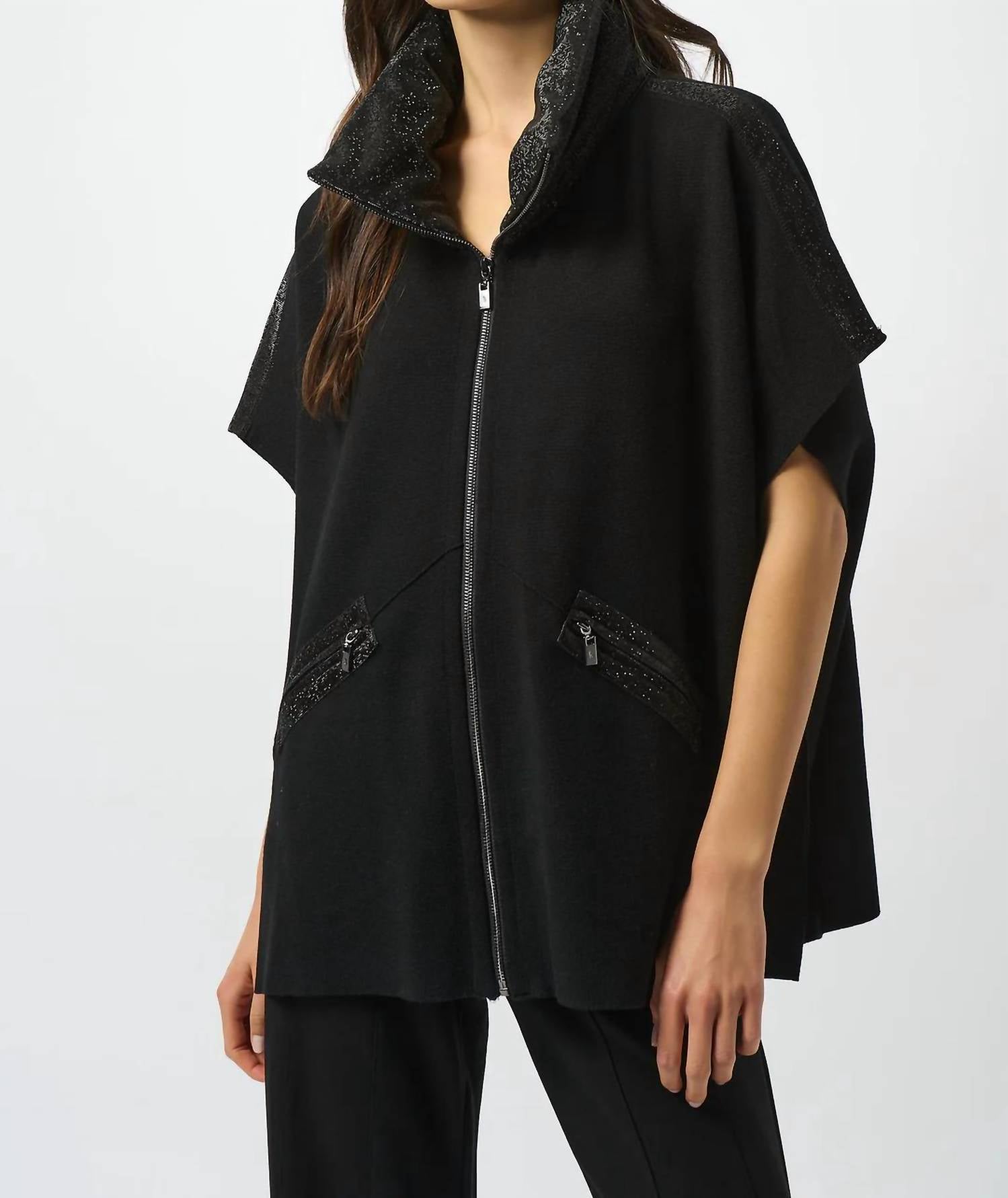 Joseph Ribkoff - Faux Leather Poncho