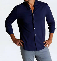 Buki Single Shot Long Sleeve Tech Shirt in navy - men's shirt