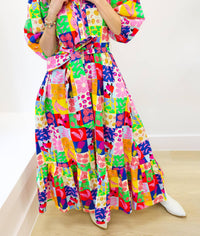 Karlie - Fruit Quilt Ric Rac Tier Maxi Dress