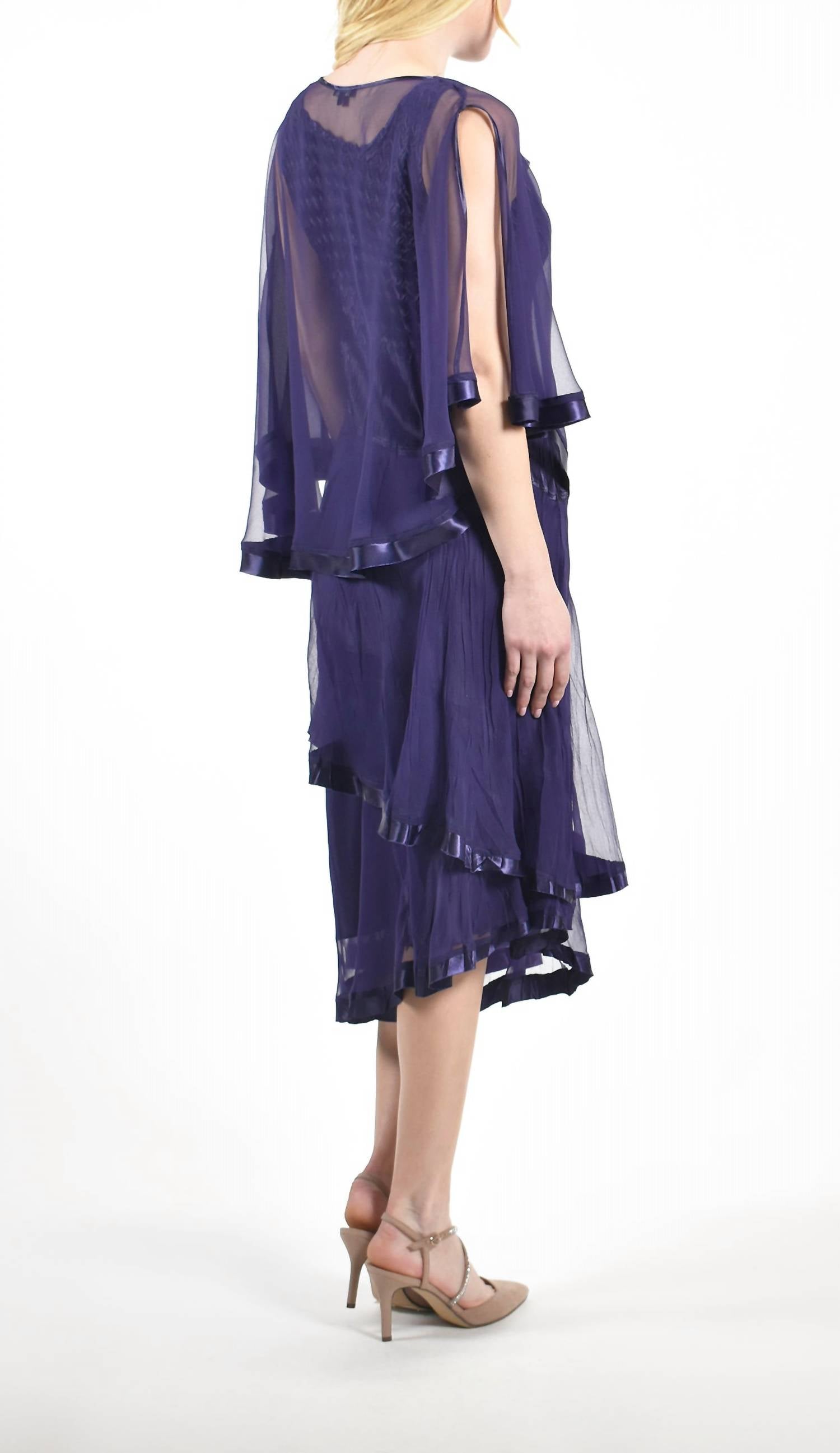 Komarov - Caplet Overlay Layered Hem Dress