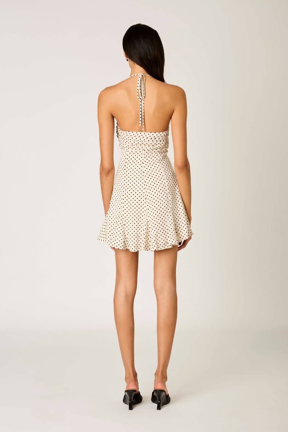 NIA Cahuenga Mini Dress in ivory polka dot - women's dress - alternate view