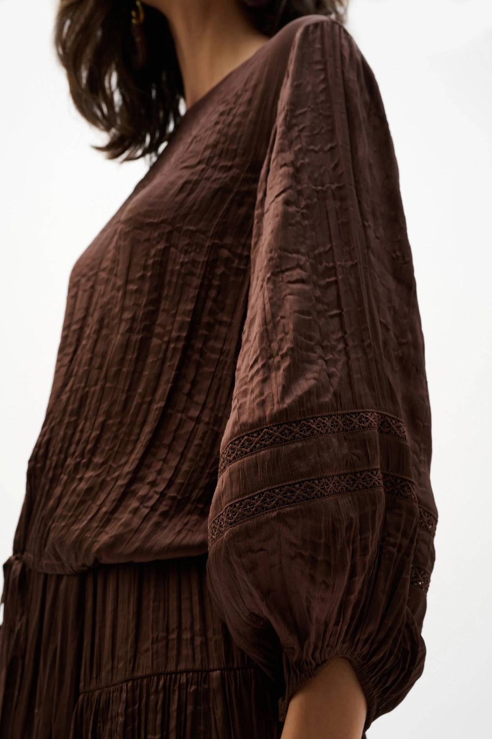 Joseph Ribkoff - Pleated Satin Cocoon Top With Pleats