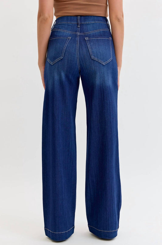 Cello - High Rise Pull-on Wide Leg Jeans
