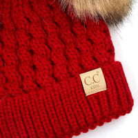 C.C Beanie - Kids Double Fur Pom Beanie