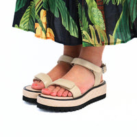 ALL BLACK Women's Quilted Vel Sandals in beige - women's sandal - view 5