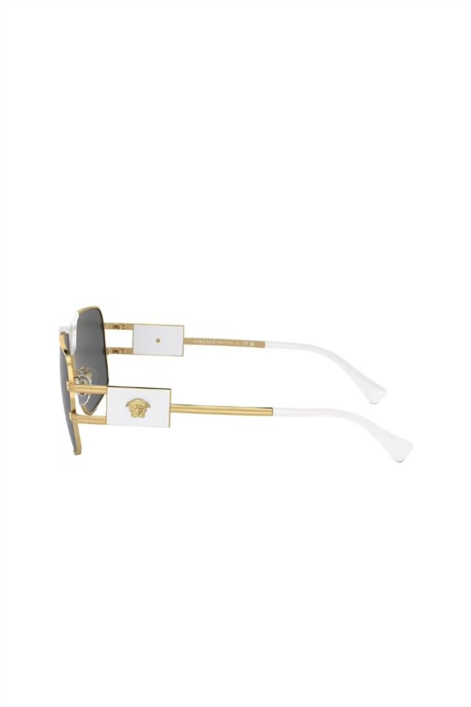 Versace - Square Metal Sunglasses with Grey Lens