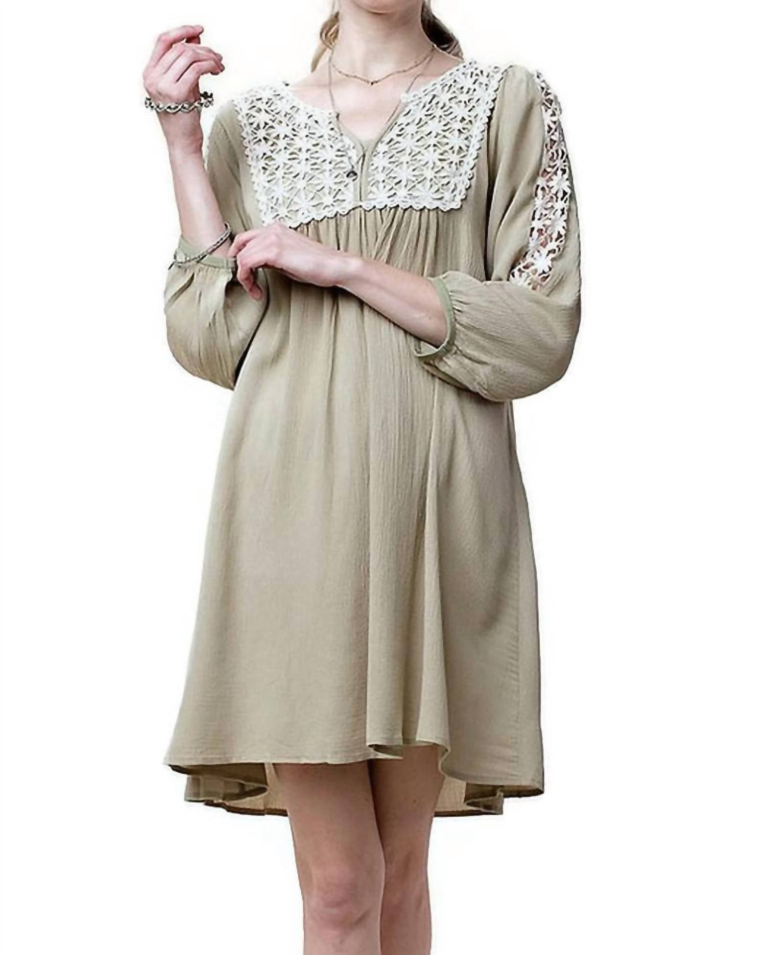 Kori - Lace Peasant Dress