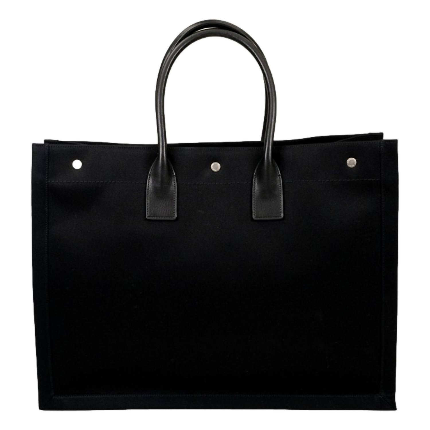 Saint Laurent - Women's Rive Gauche Canvas Leather Trim Tote Bag