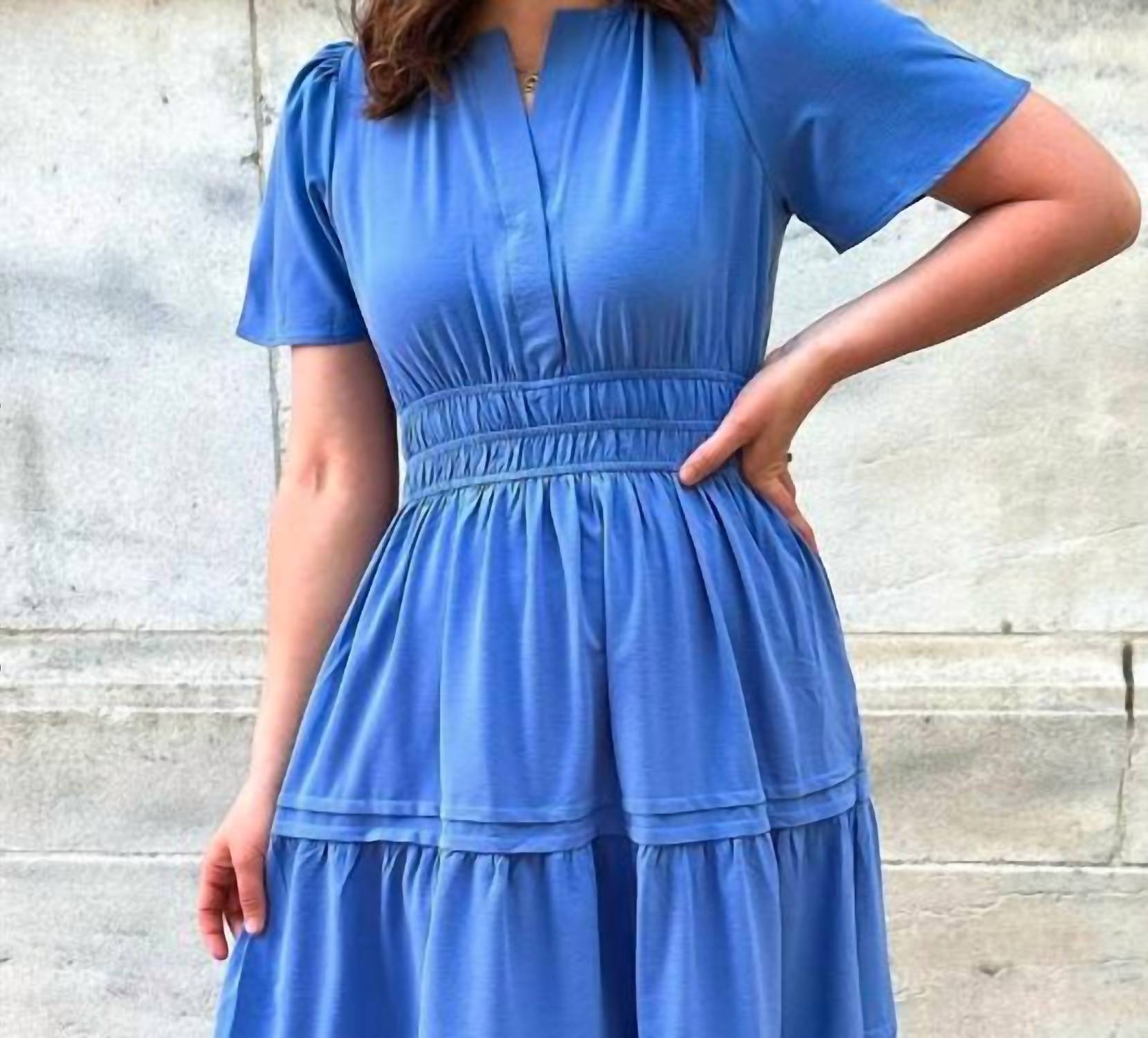 She + Sky - Garvin Pintuck Midi Dress