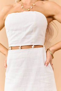 Lena - Beaded Strapless Mini Dress