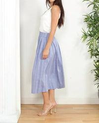 Zero Degrees Celsius - Striped Midi Skirt