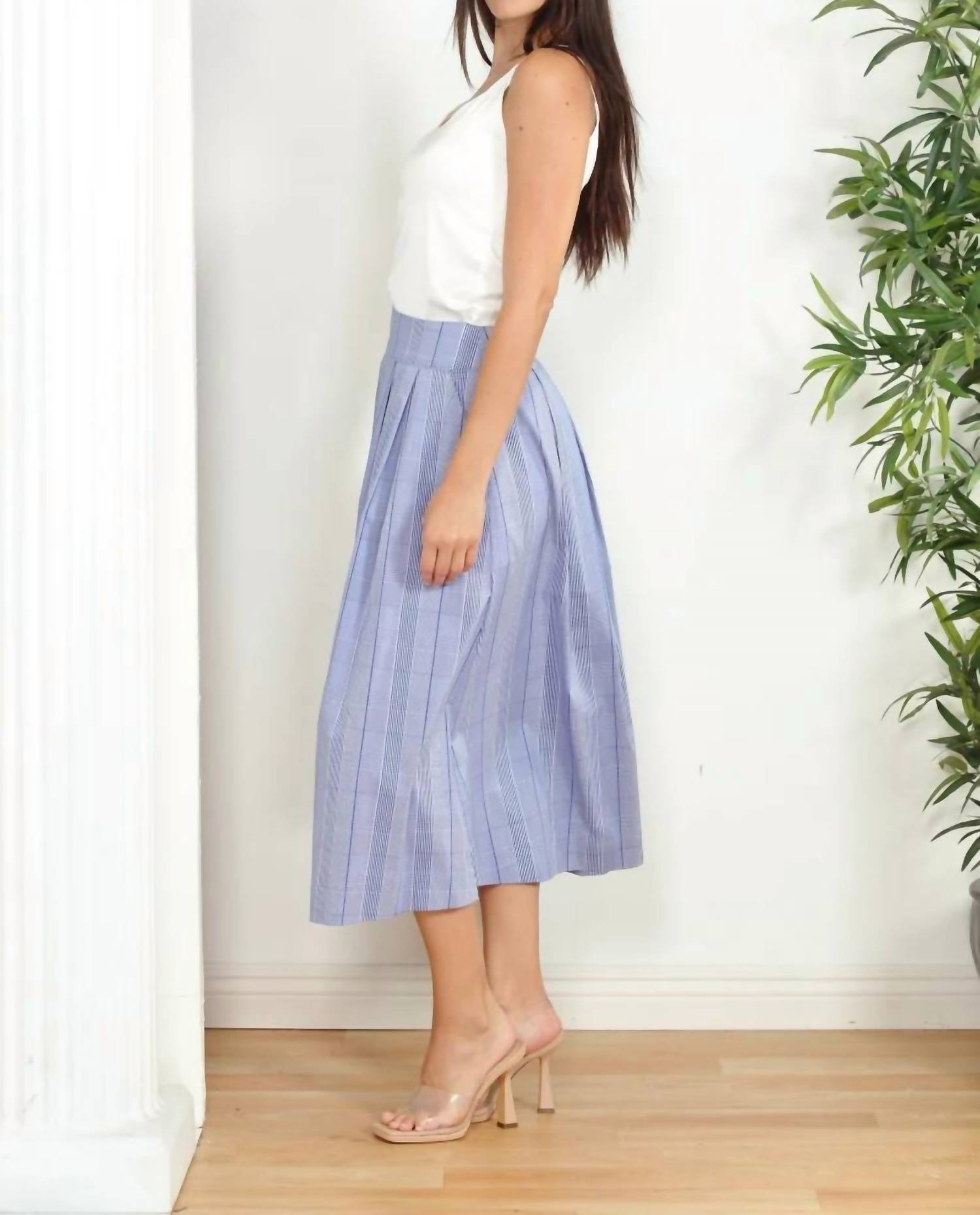 Zero Degrees Celsius - Striped Midi Skirt