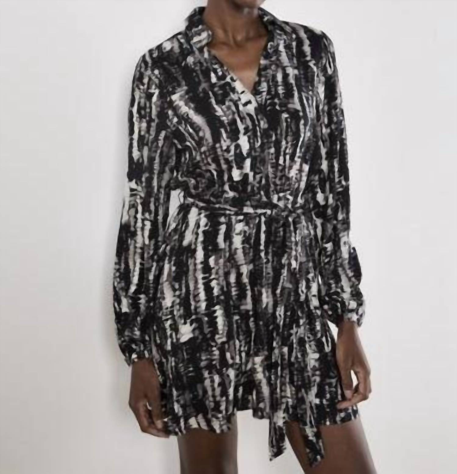 Apricot - Half Placket Mini Dress