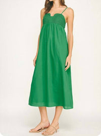 Strut & Bolt Anastasia Dress in green - women's dress - detail view