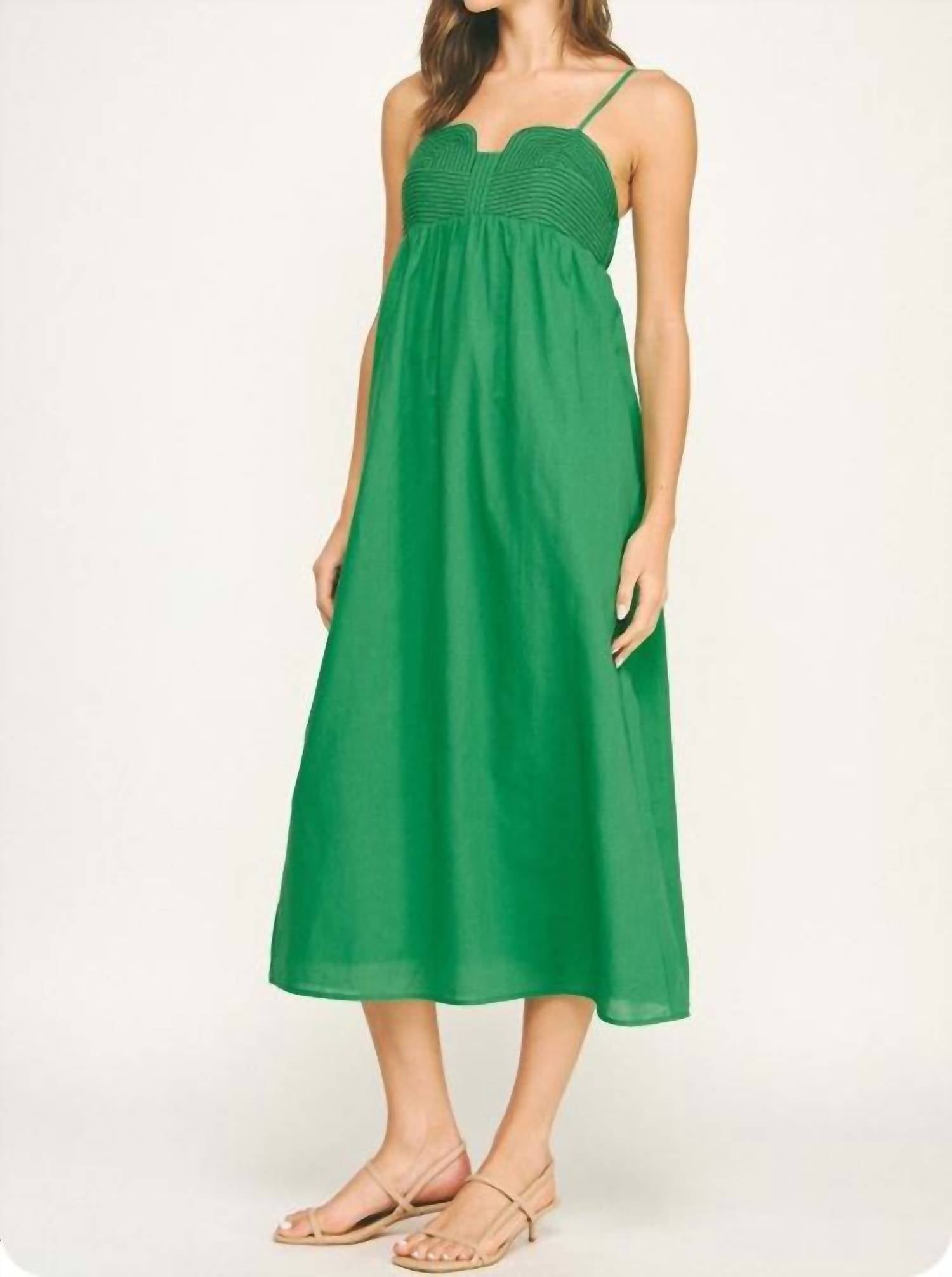 Strut & Bolt Anastasia Dress in green - women's dress - detail view