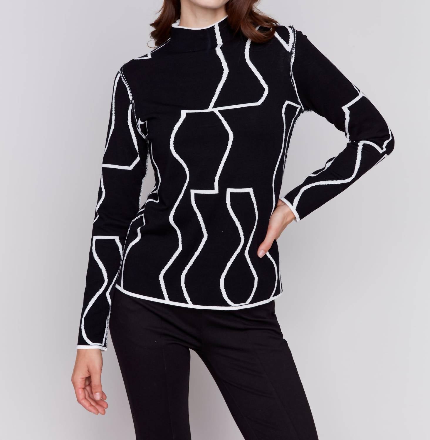 Charlie B - Reversible Mockneck Fitted Sweater