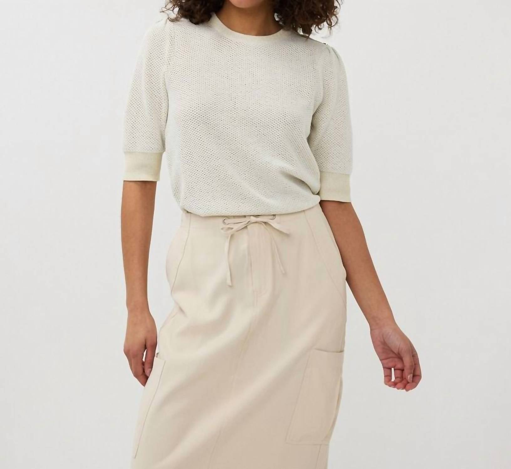 Esqualo - Short Sleeve Gather Sweater
