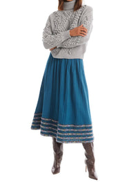 ALLISON NEW YORK Orchid Midi Skirt in dark teal - women's skirt - view 4