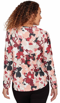 Emaline - Long Sleeve Overlapped V Neck Top