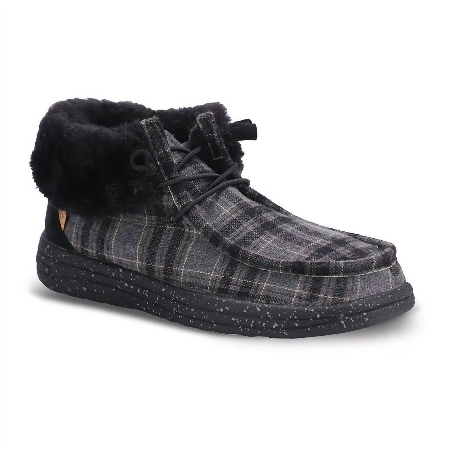 Lamo Women's Cassidy Winter Shoe in charcoal plaid - women's shoe