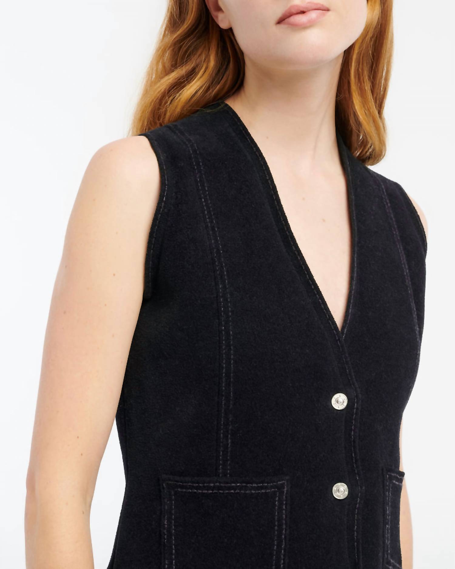 Barrie - Suede Effect Sleeveless Jacket