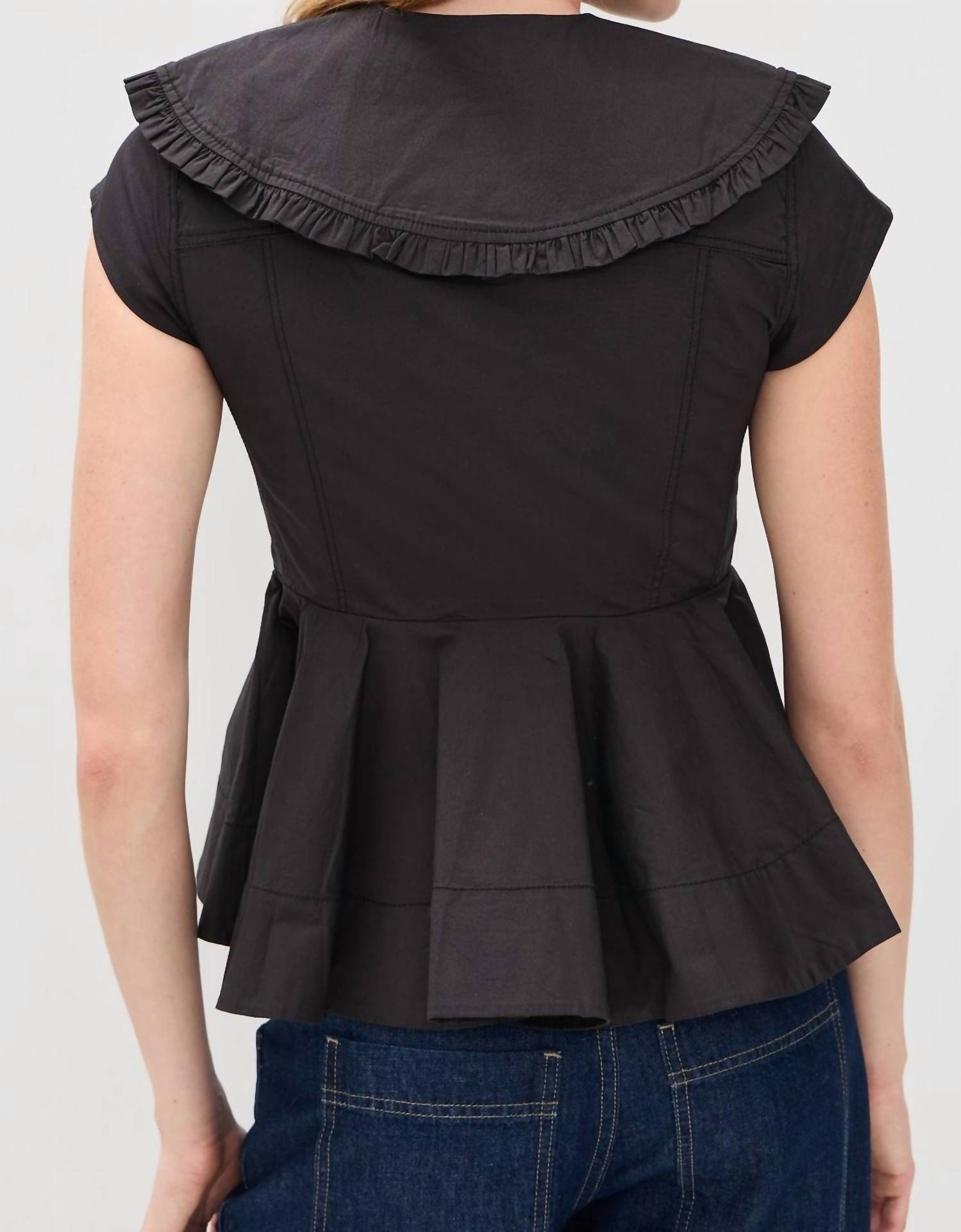 Ganni - Cotton Peter Pan Collar Shirt
