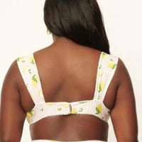 Unique Vintage - Stripes & Lemons Ruched Swim Top