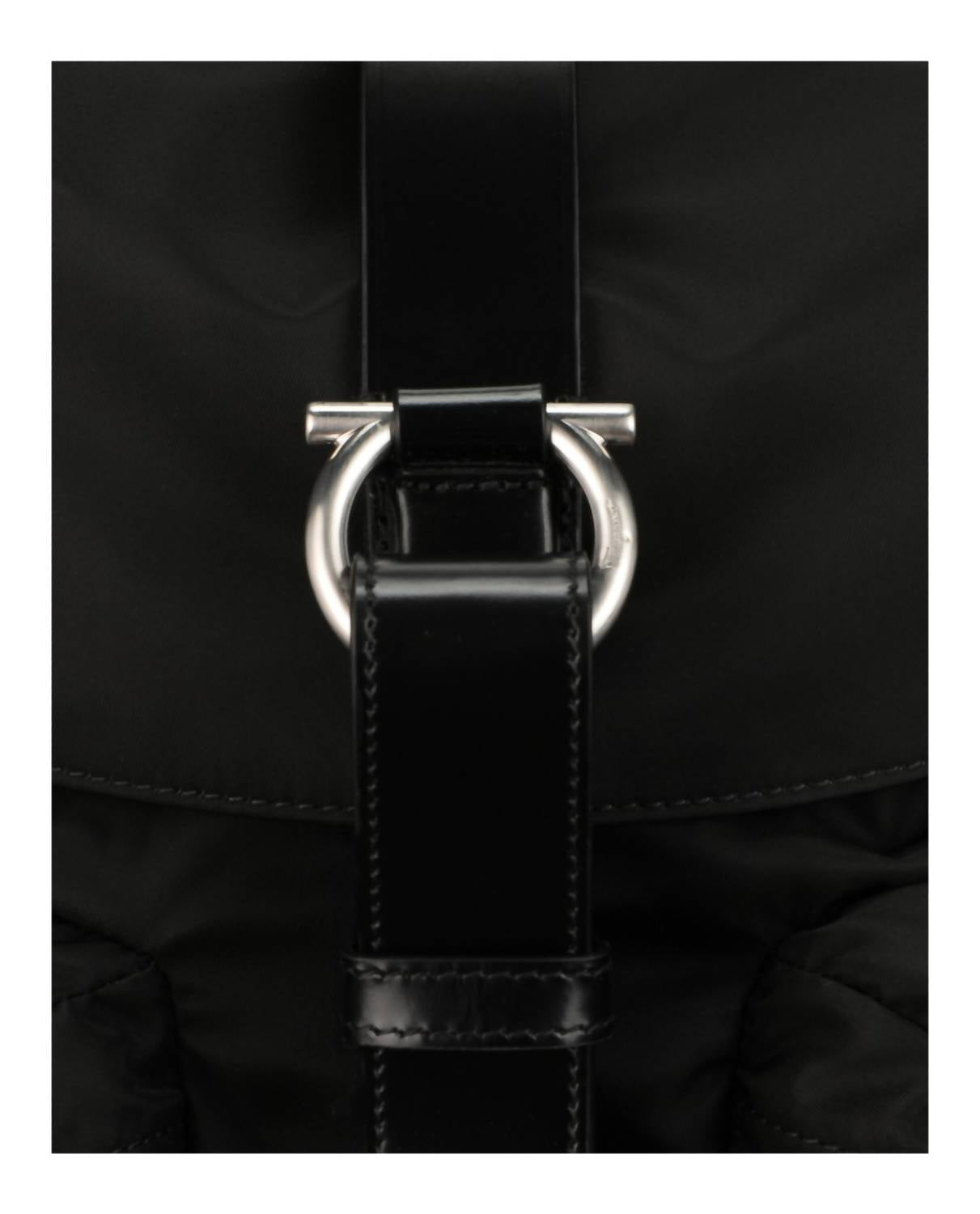 Salvatore Ferragamo Men's Nylon Gancini Technical Backpack in black - men's bag - alternate view
