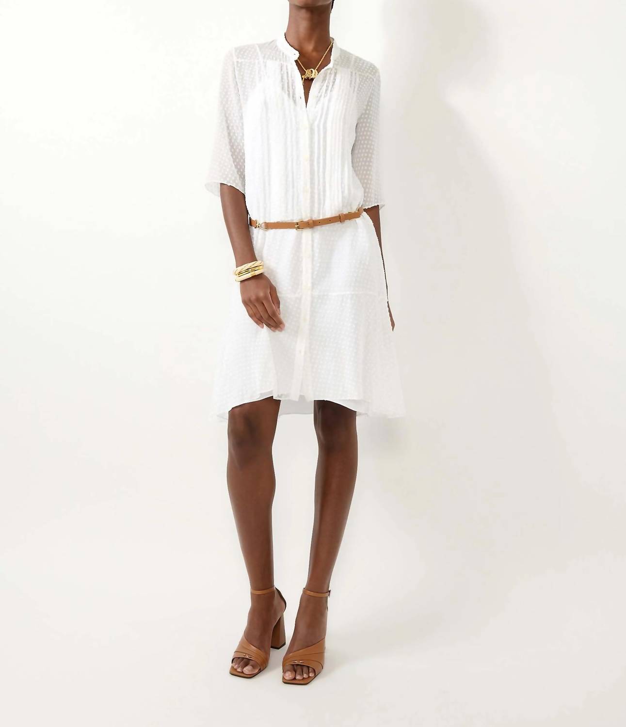 Barbara Bui - Plumetis Silk Short Sleeve Dress
