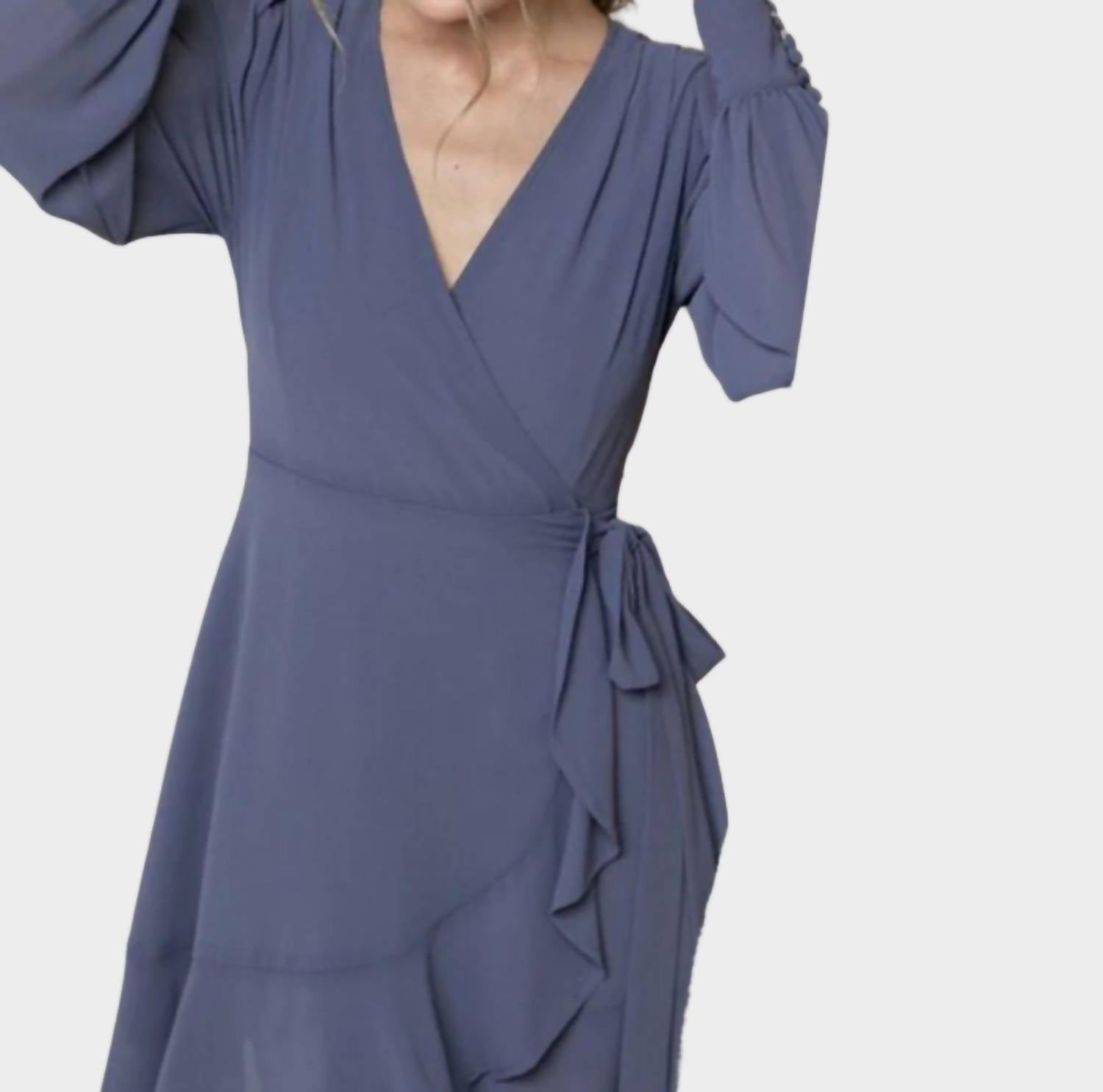 Long Sleeve Wrap Dress