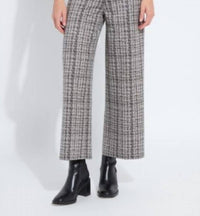 Lysse Erin High Waist Wide Leg Pant in lush tweed - women's pants